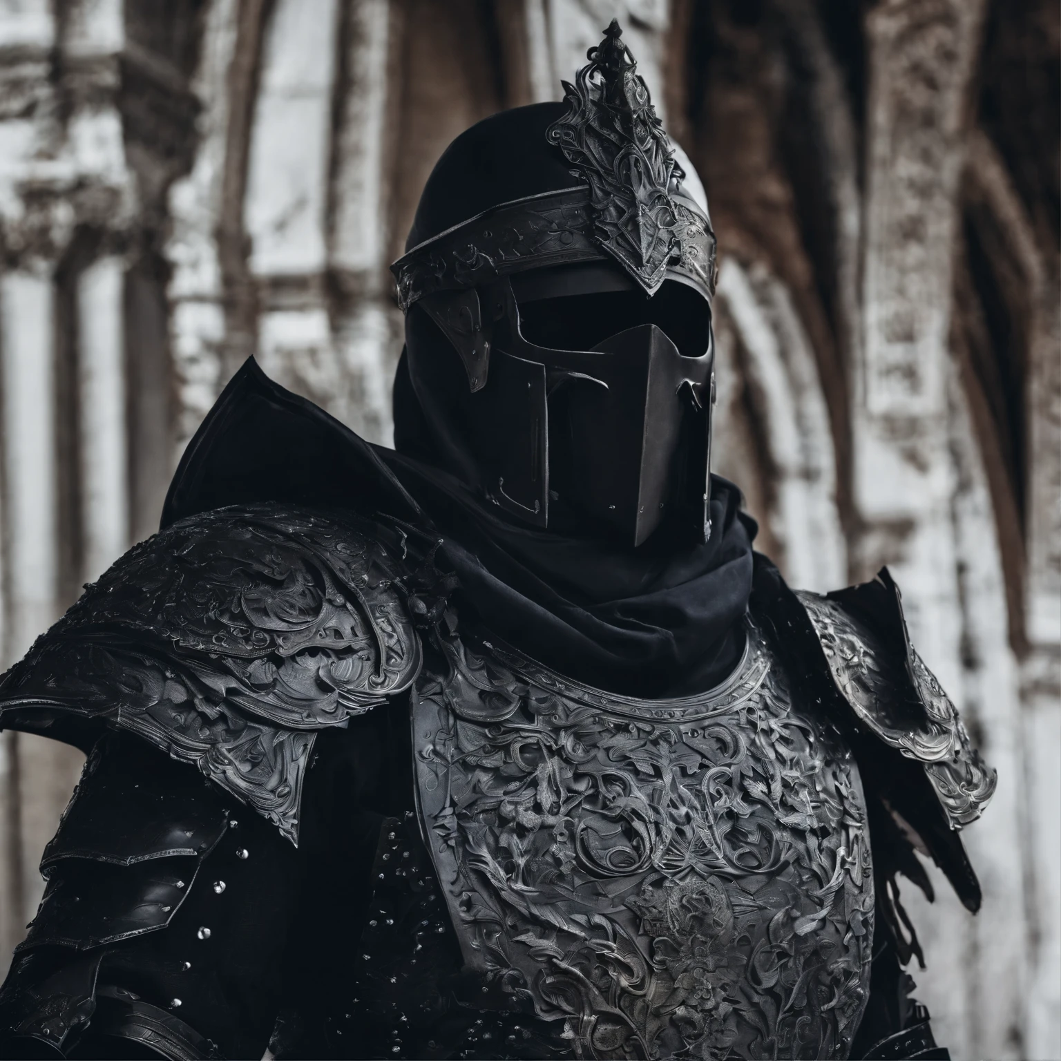 a close up of a person in armor holding a sword, beautiful armor, stunning armor, pale black armor, dark armor, sharp edged black armor, black armour, detailed armor, sharp sleek edged black armor, thick armor, black armor, light coming off of the armor, photogenic details on armor, black iron armour, fantasy armor, intricate detailed armour, detailed armour
