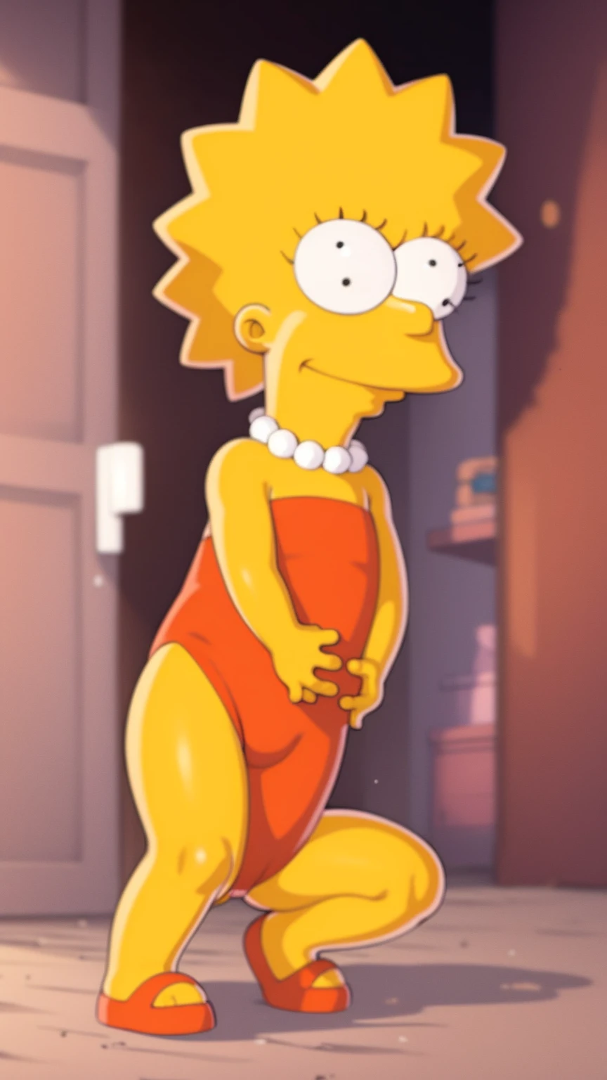 ((masterpiece, best quality)),(complex light), full body,1girl, solo, lisa simpson,black bead eyes,,masterpiece, expensive quality, very_expensive_solve, big_file size, full color,(completely nude:1.2),pussy,niplles,