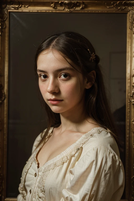 Portrait of girl in baroque painting style