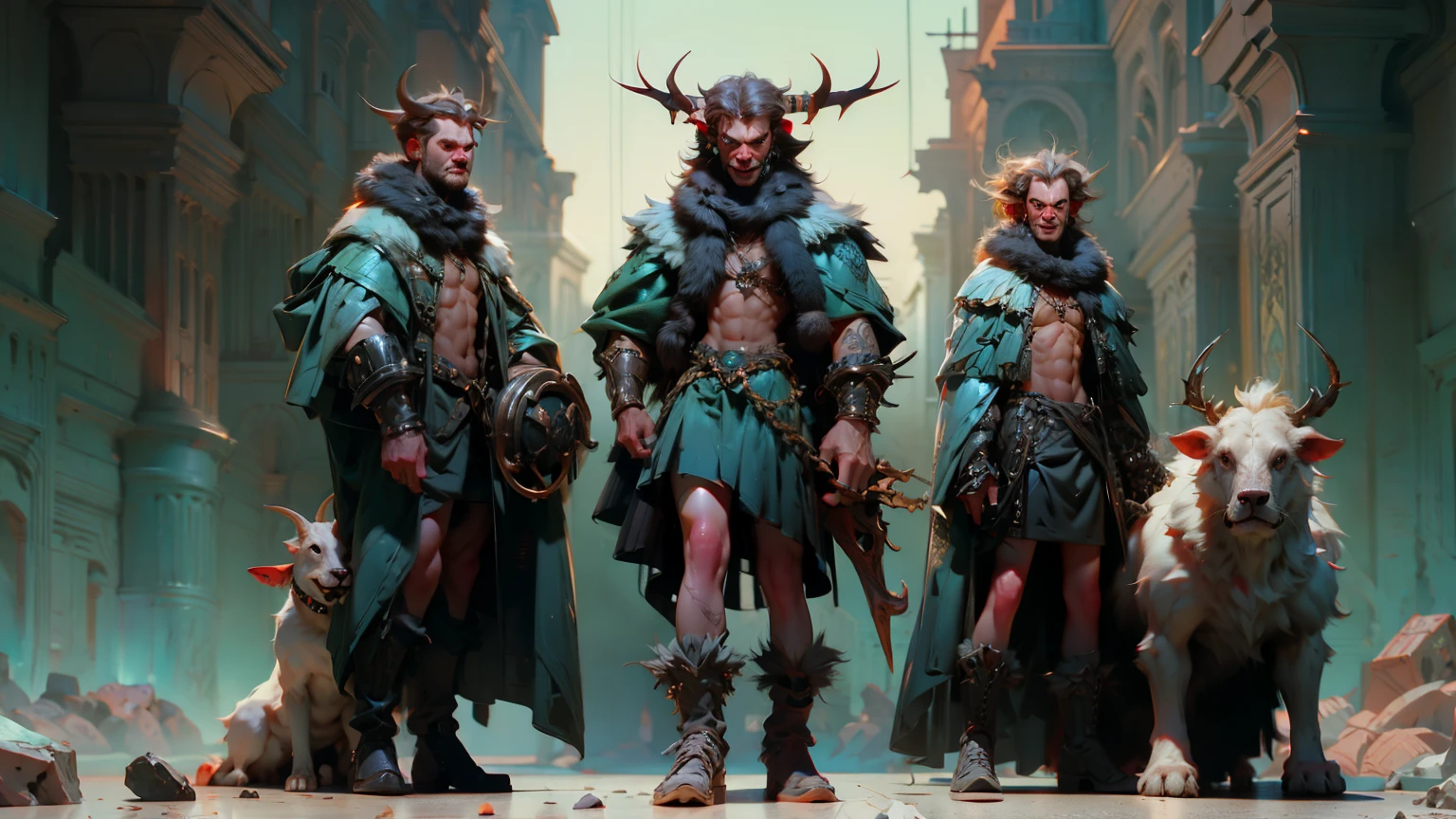 elaborate, minotaur, beasts, vicious, were-creatures,