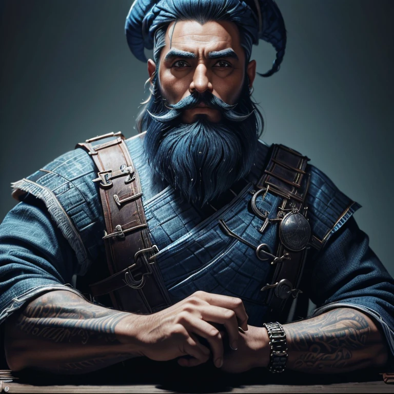 Barba Azul era um rico conde, assustador por ser muito feio, with a horrible blue beard.