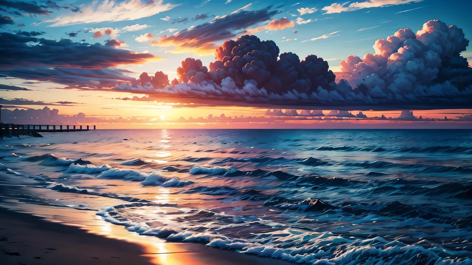 seaside,Sunset,cloud