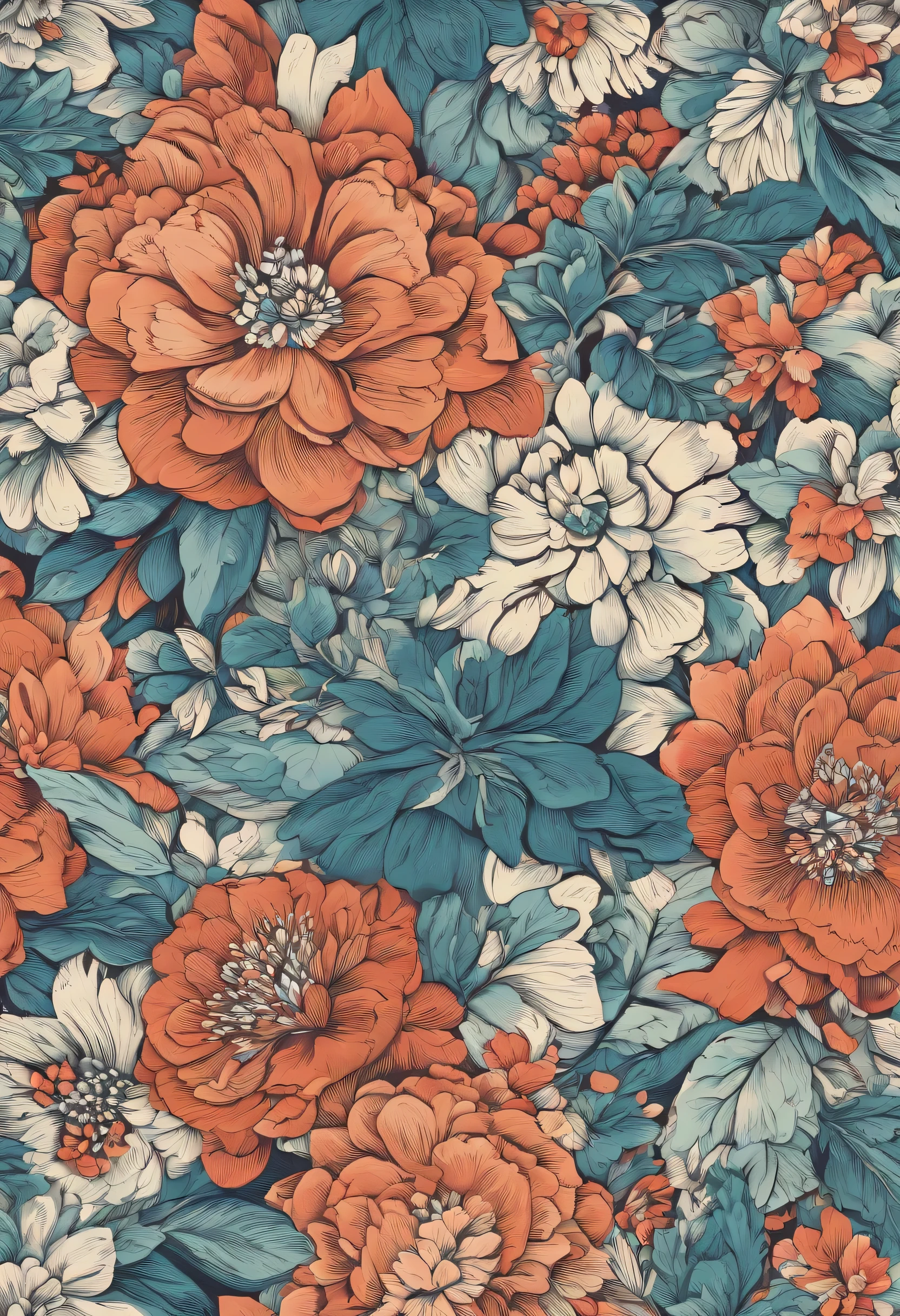 Vintage floral print for shirt