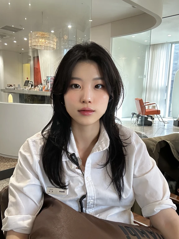 Best Quality, 8k, Masterpiece, (Portrait: 1.3), (photo realistic:1.4), (hyper realistic:1.4), Sharp Focus, looking at viewer, (smoother lighting:1.1), (increase cinematic lighting quality:0.9), realistic lighting, backlighting, light on face, ray trace, (brightening light:1.2), (Increase quality:1.4), sharp detail, (best quality real texture skin:1.4), finely detailed eyes, black_eyes, finely detailed face, 25 year old Korean woman