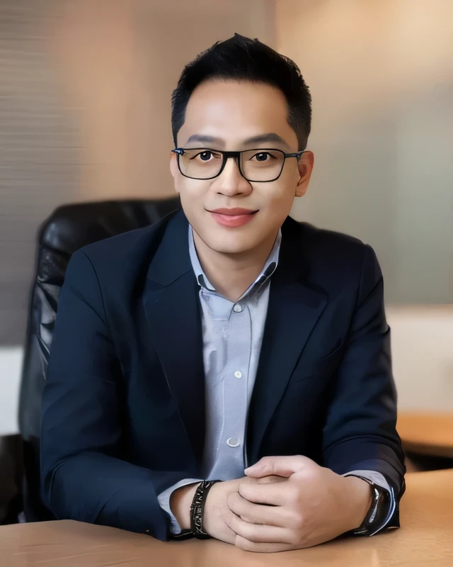 Aarav man in a suit sits at a table with a laptop., David Long, Darren Quach, Winner's Requirements, Peter Chan, Jeremy Cheng, Peter Xiao, Damian Tran, Reuben Wu, professional profile picture, Christopher Chao, New Kevin, Jim Cheng, professional portrait, professional image, Leng Jun, Corporate portrait