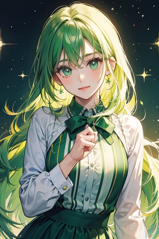 green stripped shirt. SPARKLE; GLITTER