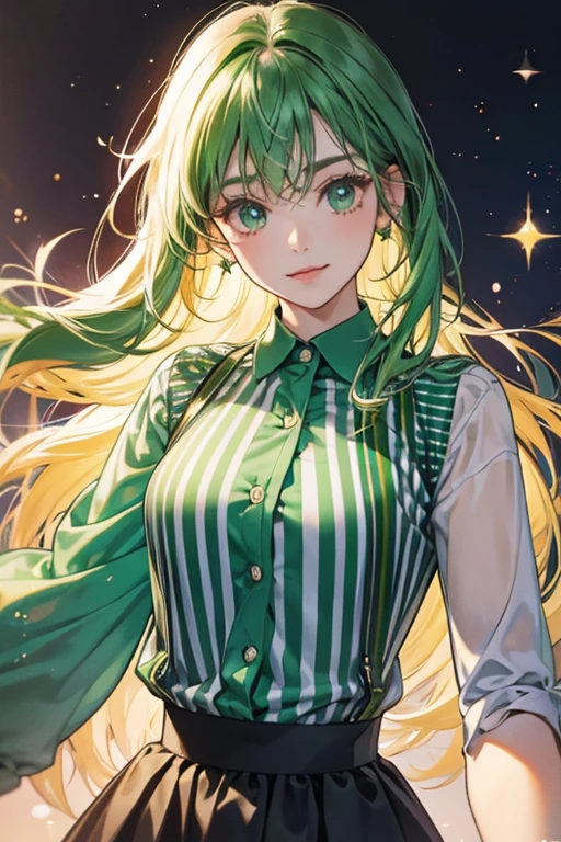 green stripped shirt. SPARKLE; GLITTER