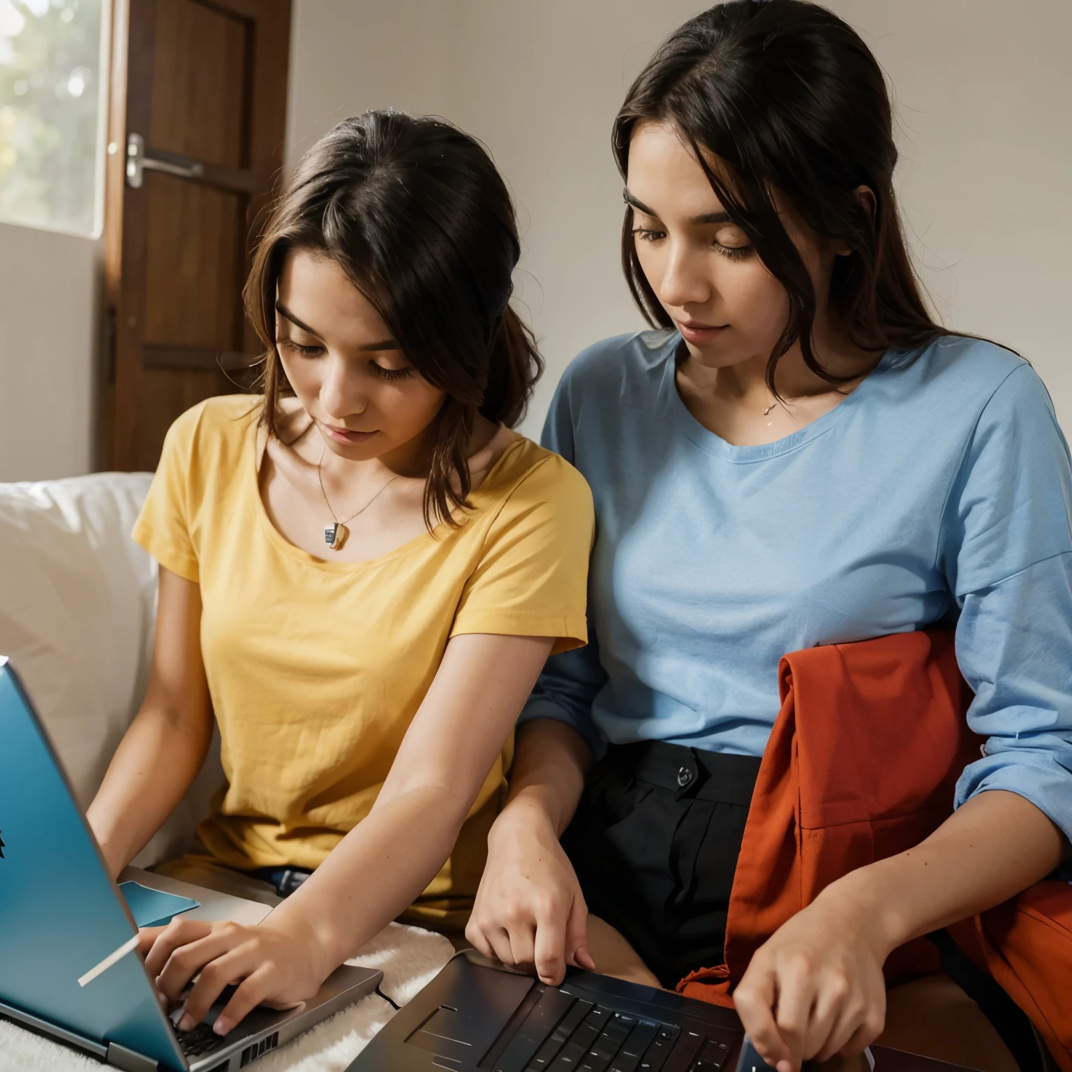 2 personas jugando desde su laptop