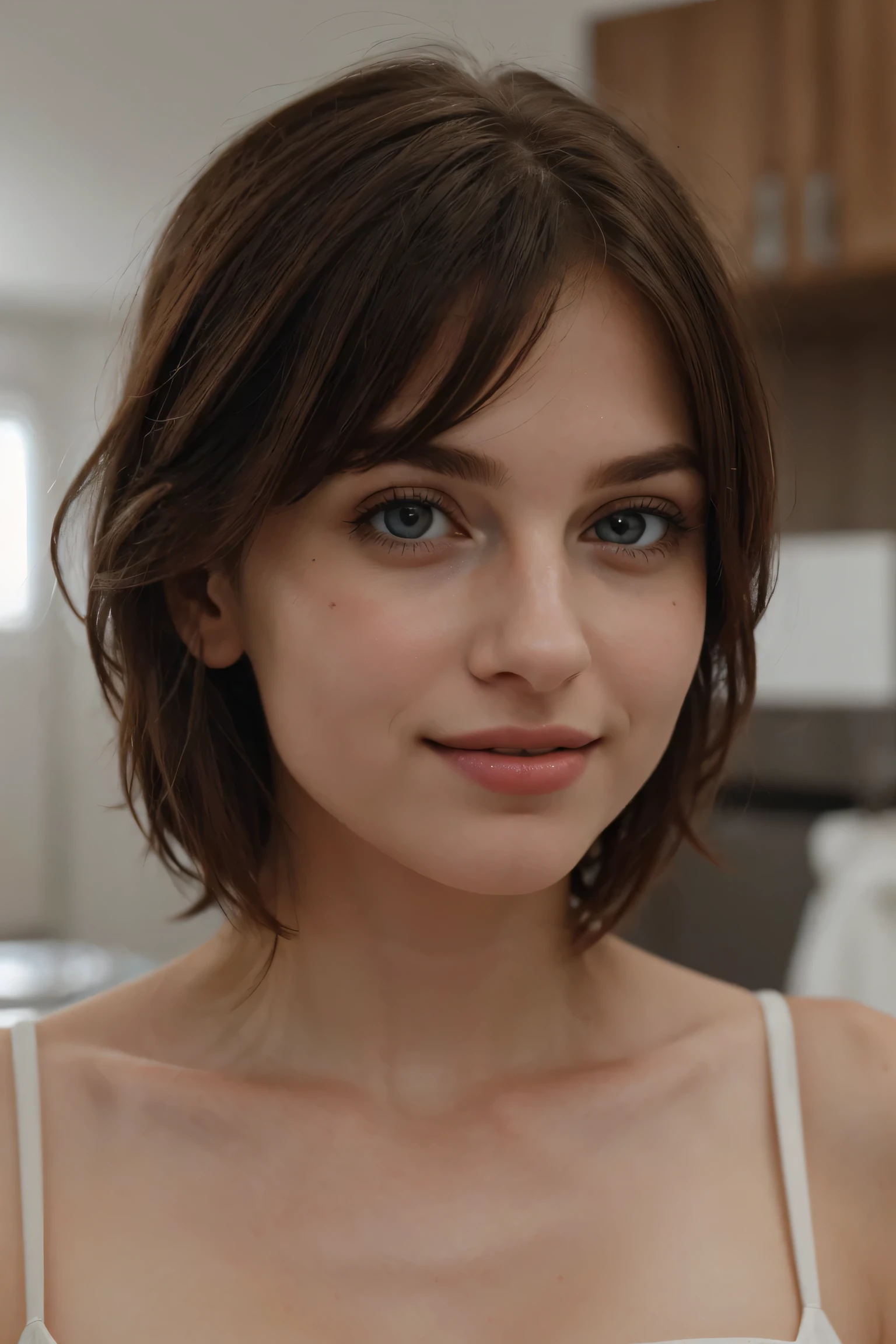 super reality eyes、Fashion Model, 20-year-old, cute, [[[[Watery eye]]]], [[[[close]]]], [[[[chest]]]], [[[[head]]]], [[[[shoulder]]]], Perfect Eyes, Perfect Iris, Perfect Lips, Perfect Teeth, Perfect Skin, Soft Front Light, Shine, High resolution, (Calm colors:1.2), Beautiful Eastern European girl with closed mouth、Amazing beauty、alone、smile、Beautiful Face、Upper Body、Medium Sidecut、Beautiful short grey hairstyles、beautiful little face woman, alone,　Black Theme,　Looking at the audience,one woman, that&#39;that&#39;It&#39;s real, Wolfzan-6500-V1.3, anime、anime style、beautiful reality eyes、Casual Dresses、portrait beautiful detailed woman, Very detailedな目と顔, reality, Beautiful fine grain, Large file size, Very detailed, High resolution, Very detailed, highest quality, masterpiece, An illustration, Very detailed, Ticker, Unity, 8K Painting Wallpaper, OK, OK details, masterpiece, highest quality, HVery detailed Ticker uniform 8k wallpaper, Face Light Movie Lighting、Cute Blouse, Dark Background, Oil, masterpiece, Diffused soft film lighting, Portraiture, highest quality (Perfect Face:1.4),Great girl photograph,(8K and、photoreality:1.25) 、(Lip gloss、eyelash、Shine Face、Shiny skin、highest quality、超High resolution、Written boundary depth、chromatic aberration、Corrosive road lighting、Natural Shading、woman, (Ultra reality eyes, High resolution), (High resolutionの目, High Definition Hair, High resolutionの顔, High-quality plump lips), (Chest open off shoulder), bust, Upper Body, Affectionate smile, (Best image quality: 1.4), RAWphotograph, (reality, photograph: 1.37), Professional Photographer, Film-like light, (Fine Plane: 1 . 2),woman1, (Ultra reality, High resolution), (High resolutionの目, High Definition Hair, High resolutionの顔, High-quality plump lips), (Open breasted off shoulder), bust, Upper Body, Adorable smile, (highest quality:1.4), RAWphotograph, (reality, Photo reality:1. 37), Professional photograph, Beautiful Face: 1 .2), (Representative works: 1.3), (8k, Photo reality, RAWphotograph, highest quality: 1. 4), (Mature 20-year-old), Small face, Beautiful Face, (reality Face), No makeup, Natural Makeup, light makeup, (Dark brown, short hair: 1. 3), Beautiful Hairstyles, reality Eyes, fine grain, ( reality), Beautiful Skin, (sweater), , bust. B Cup, Messy, charm, ultra High resolution, ultra reality, High resolution, Golden Ratio, FF Tiffany, Gray background,、Beauty of Spain,Beautiful Face、Figure skater、Upper Body