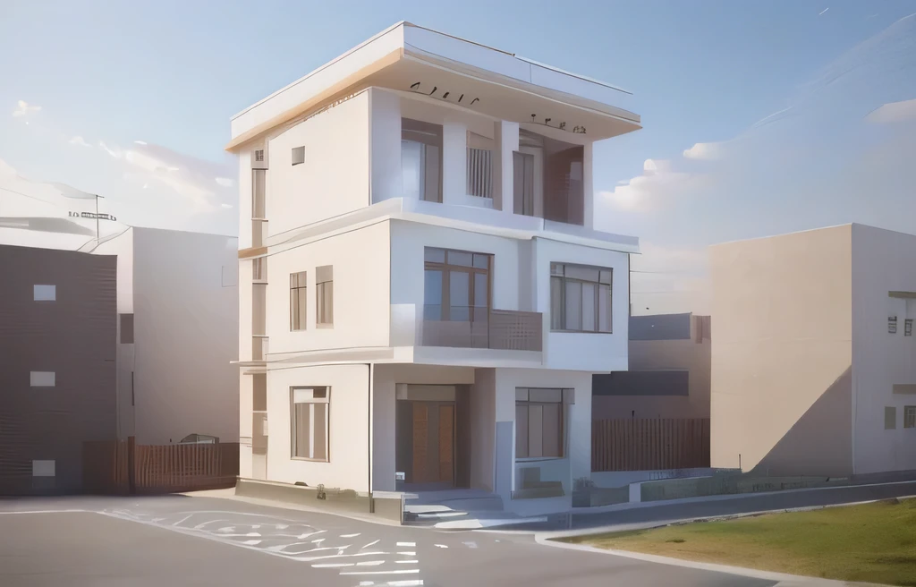 This building is on the corner of the street and consists of 3 floors. The building's design combines modern style and blends with Indochine style. Create accent blocks for 2 facades , The 1st and 2nd floors are used as restaurants, The 3rd and 4th floors are for families. The building has a balcony facing 1,5 m on both sides of the road, Balcony on 3rd floor, The balcony on the 4th floor has a green planter with climbing plants to limit sunlight exposure to the west and has small panels, create modern shapes. Create a cool space in contact with the outside space. The building's design uses many glass doors to take advantage of natural light and create a feeling of openness for the interior space.. Glass doors also create a highlight for the building's architecture and blend the interior and exterior spaces. Besides, The building also has an elevator cabin, Exploit the space for entertainment and relaxation activities while watching the view on the terrace.
Finally, This street corner building has a versatile and harmonious design, suitable for business activities such as restaurants and providing comfortable living space for families. clear sky , High image quality.
(masterpiece, best quality: 1.2), 1villa, Rendering of a modern house with lots of windows, Architectural visualization, residential area, Architectural rendering, Quality rendering cao, Wide-angle exterior 2022, Overall architectural design, nhà giàu, 8k vray rendering, Idealist, Very realistic rendering, thiết kế bên ngoài, Architectural rendering is accurate, Highly detailed architecture, gang house, Quality rendering, "cực kỳ thực tế . The 1st floor borders 2 wide streets.