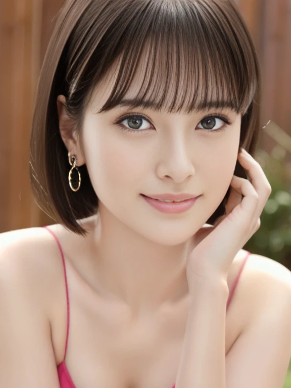 (masterpiece)、(highest quality:1.5)、(16k wallpaper:1.2)、(Photorealistic:1.2)、(Ultra-detailed:1.2)、(超A high resolution:1.2),(Surreal), (High resolution), (Very detailed), (Professional), (Realistic), (Post-processing), (Very detailed),(Sharp focus), Sharp focus:1.2,Photorealistic, Ultra-realistic, Backlight, Bright light, (Improvement of quality:1.4),
Healthy thighs、Narrow waist、Big Ass、(Beautiful legs)、((Perfectly detailed five-fingered hands)),(Anatomically correct body)、((1 female:1.4))、Realistic Skin、(Small chest:1.4),Pretty woman with perfect figure:1.4,(from the front:1.5), (Enhances the beauty of skin texture:1.1),Japanese、
(Beautiful fine details), (Detailed face),Beautiful realistic face,No makeup、美しいBlack Hair、Super Beauty、The best smile、Natural color lip、揃ったbangs、((29-year-old woman))、Bob Hair、Hair blowing in the wind, (Black Hair, Iris, Watery eyes, Shining Eyes, Short bob cut hair, Small earrings, Lightly reddish), Hair behind the ear、No makeup、(Drooping eyes)、Drooping eye corners、bangs、bangsが眉毛を隠す、((It's dynamic、 Standing posture、whole body、Flared mini skirt、Knit shirt、The background is a night amusement park、Have a drink))、