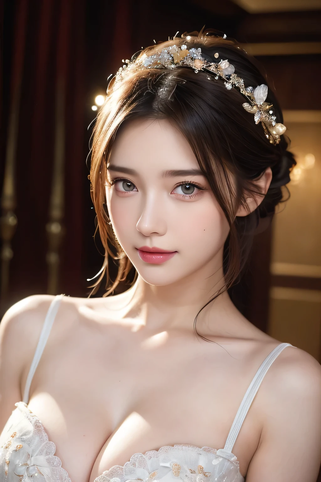High-quality work，Realistic works，Super premium graphics，8K HD CG works，high quality graphics，High-definition and exquisite CG works，10x pixels，Ultra-fine details：1.1，Advanced technical details：1.1Realistic photo effects，Interior lighting effects：1.5，natural soft light：1.5. Light effect（Virtual light effects：1.8），ultra high resolution，shining dress，sliver long hair，silber hair，transparenthair，high detailed hair（Quality hair details：1.1）Clear eyes，Double eyelids look good，Sharp eye makeup, Create exquisite eyelash makeup, tthin eyebrows, Ultra-detailed eyes，a tall nose, lovely red lips, rosey cheeks, With delicate makeup on her face , pretty face, The face shape is perfectly proportioned,（Advanced facial details：1.1）pink dress, smile, highres,sharp focus,(ultra detailed,extremely detailed),(photorealistic artwork:1.37),(extremely detailed CG unity 8k wallpaper),(((vibrant colors,vibrant theme))),(intricate),(masterpiece),(best quality),artistic photography,(photography taken by sldr),(intricate background),perfect rendered face,perfect face details,realistic face,photo realistic,analog style,((intricate detail)),(((realism))), her pet
，Women's artwork，Dress full body video，Realism，Amazing Cleavage，My eyes are very bright today
