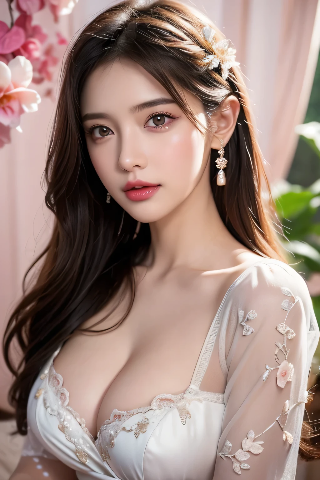 High-quality work,Realistic works,Super premium graphics,8K HD CG works,high quality graphics,High-definition and exquisite CG works,10x pixels,Ultra-fine details:1.1,Advanced technical details:1.1Realistic photo effects,Interior lighting effects:1.5,natural soft light:1.5. Light effect(Virtual light effects:1.8),ultra high resolution,shining dress,sliver long hair,silber hair,transparenthair,high detailed hair(Quality hair details:1.1)Clear eyes,Double eyelids look good,Sharp eye makeup, Create exquisite eyelash makeup, tthin eyebrows, Ultra-detailed eyes,a tall nose, lovely red lips, rosey cheeks, With delicate makeup on her face , pretty face, The face shape is perfectly proportioned,(Advanced facial details:1.1)pink dress, smile, highres,sharp focus,(ultra detailed,extremely detailed),(photorealistic artwork:1.37),(extremely detailed CG unity 8k wallpaper),(((vibrant colors,vibrant theme))),(intricate),(masterpiece),(best quality),artistic photography,(photography taken by sldr),(intricate background),perfect rendered face,perfect face details,realistic face,photo realistic,og style,((intricate detail)),(((realism))), her pet
,Women's artwork,Dress full body video,Realism,Amazing Cleaeyes are very bright today