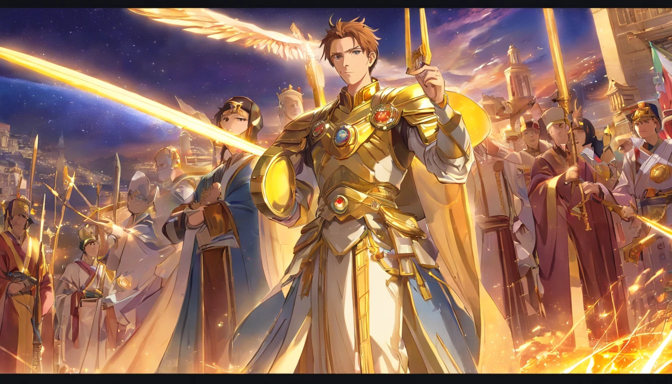 The future Emperor Constantine I、Considered a leader with political astuteness and strategic insight。彼はEconomy and tradeの発展に重点を置き、Will pursue the prosperity of the galactic nation.。Also、彼はReligious Freedomを尊重し、People of different faiths々and will promote inter-ethnic coexistence.。 Constantine I was also a powerful military leader.、未来の彼は国家のSecurity guaranteesに重要な役割を果たすでしょう。He pursued a strategy that combined technological advances with military developments.、We will build modern defense systems to deal with future threats.。 Also、Constantine I recognized the importance of education.、It will focus on disseminating knowledge and promoting culture.。Through his reform of the education system and his encouragement of art and literature,、It will support the education and cultural growth of the people.。 All in all、The future Emperor Constantine I強力で野心的な指導者であり、Economy and trade、Religious Freedom、Security guarantees、We will pursue the development and prosperity of our galactic nation in many areas, including education.。​masterpiece。top-quality。Super beautiful。The ultra -The high-definition。detaileds。exquisite。Character Settings。Concept Art。Digital Art。Full body portrait