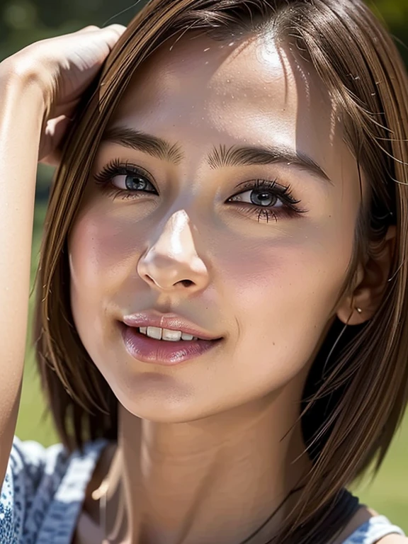 ((highest quality)),(超A high resolution),(Very detailed),(Detailed Description),((The best CG)),(masterpiece),Very detailedなアート、(highest quality、8k、32k、masterpiece)、(Realistic)、(Realistic:1.2)、(High resolution)、Very detailed, (Close-up face:1.6), Very beautiful face and eyes, Big eyes, 1 female、Tight waist、Delicate body、(highest quality、Attention to detail、Rich skin detail)、(highest quality、8k、Oil paints:1.2)、Very detailed、(Realistic、Realistic:1.37)、Bright colors、(Casual Fashion:1.3)