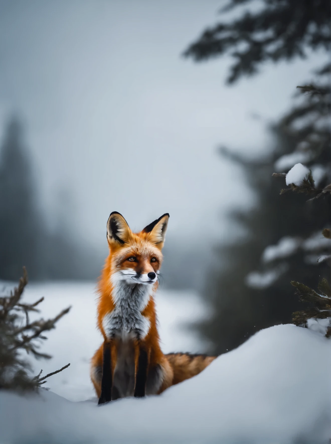 The fox and the snow
