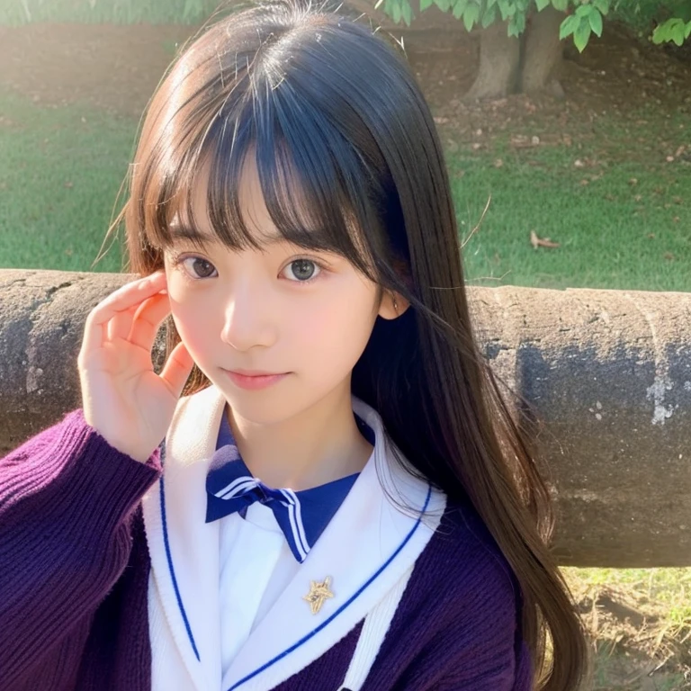 A very cute junior high school girl who looks like she could be in Nogizaka46、This is what it would look like if I were nude、Ultra HD、Ultra-realistic、もっともっともっとかわいいを出してね❤️、かわいいオッパイとむちむの太ももも見せてね❤️、Completely naked。
