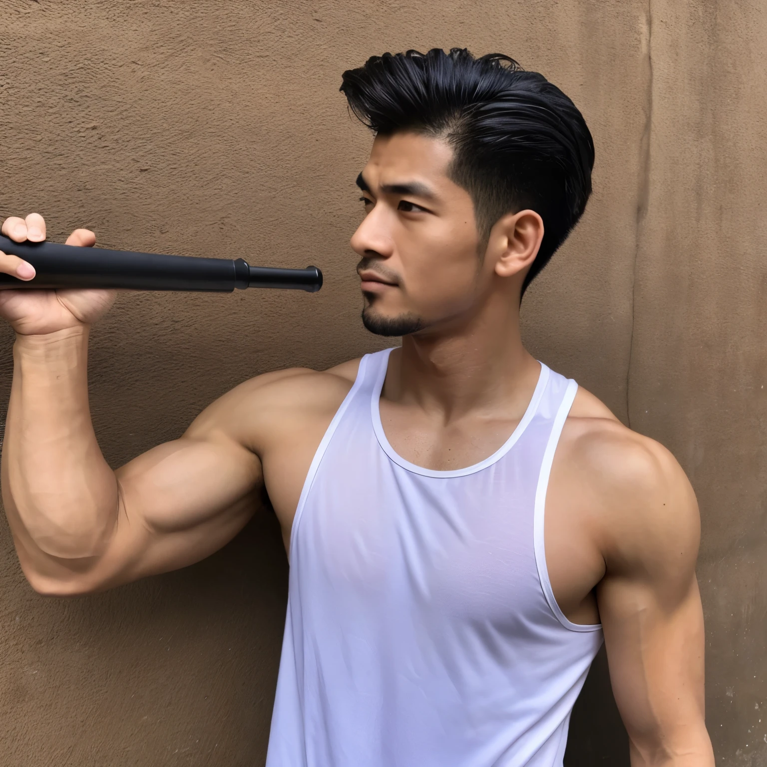 Hombre balnco, showranfo the handsome and relaist biceps