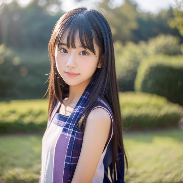 A very cute  high school girl who looks like she could be in Nogizaka46、This is what it would look like if I were nude、Ultra HD、Ultra-realistic、もっともっともっとかわいい女の子を出してね❤️、かわいいオッパイとむちむの太ももも見せてね❤️、Completely naked。