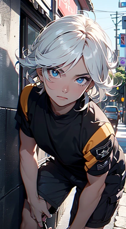 4K, high resolution, Best quality, Masterpiece, perfect colors, perfectly shaded, Perfect lighting, posted on e621, (by Chunie), anthro, ((Portrait)), ((Handsome man)), perfect male figure, short detailed hair,Wear men's shorts,Abusculature,Detailed face, Perfect face, (The stands up), Detailed background, ((Bonifasko lighting)), (Detailed eyes), perfect pupils,suntanned skin