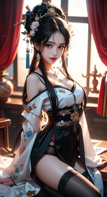 best quality, masterpiece, highres, 1girl, china wedding dress, dark blue dress highlight, hair ornament, necklace, jewelry, Beautiful face,upon body, tyndall effect, photorealistic, dark studio, rim lighting, two tone lighting, (high detailed skin:1.2), 8k uhd, dslr, soft lighting, high quality, volumetric lighting, candid, Photograph, high resolution, attractive pose,