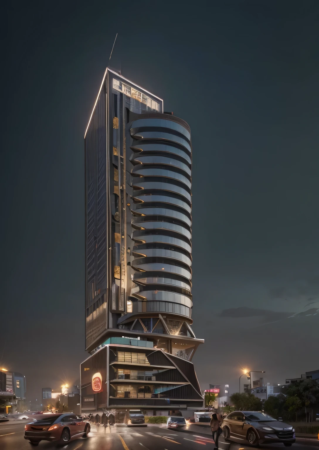 4k, realistic, very detailed, wide angle lens, Bangkok, Lively, measure, tall building, concept art, (No characters appear.), realistic lighting, Epic Elements, spread, (Masterpiece, best quality), Super HD, 32k --v 6