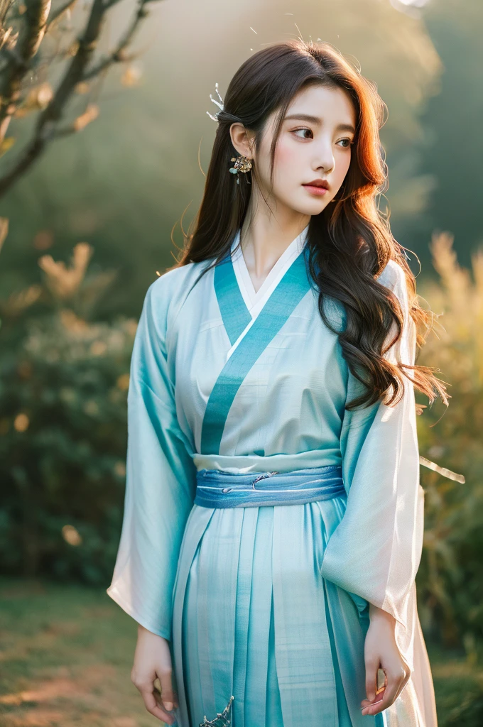 ( masterpiece, top quality, best quality,8k,years old girl,ultra detailed,raw photo:1.5),(photorealistic:1.4), (cinematic lighting), PerfectNwsjMajic, , Surrealism, UHD, ccurate, Super detail, textured skin, High detail, Best quality, dynamic angle, White skin,[Beautiful blue eyes], high nose,(1girl),(good anatomy:0.5)), Dreamy atmosphere,expressive brush strokes, mystical ambiance, Artistic interpretation, a whimsical illustration, Subtle colors and tones, mystical aura, Woman wearing traditional Korean costume,(hanbok:1.3), Joseon dynasty, jeogori,chima,and the po,portrait,(long straight hair:1.5)
