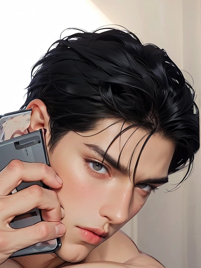 (best quality,4k,8k,highres,masterpiece:1.2),ultra-detailed,realistic,professional,(portraits,concept artists),vivid colors,sharp focus,HDR,studio lighting,(black hair:1.1),(black eyes:1.1), a man, Handsome, details face, muscualr,strong body,trained, ((muscle realistic)),