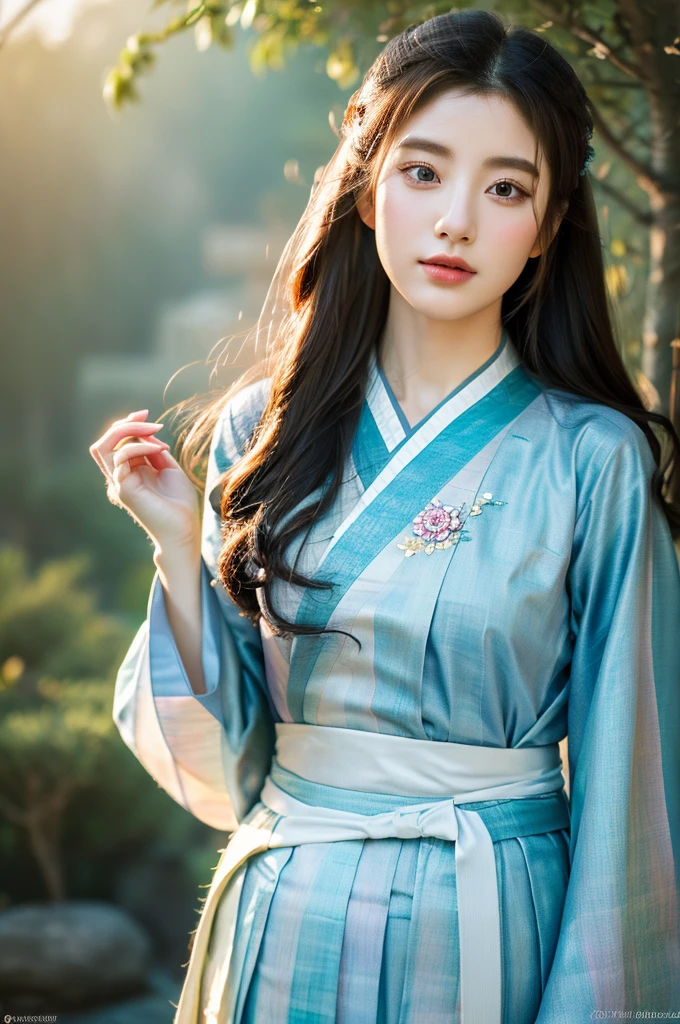 ( masterpiece, top quality, best quality,8k,years old girl,ultra detailed,raw photo:1.5),(photorealistic:1.4), (cinematic lighting), PerfectNwsjMajic, , Surrealism, UHD, ccurate, Super detail, textured skin, High detail, Best quality, dynamic angle, White skin,[Beautiful blue eyes], high nose,(1girl),(good anatomy:0.5)), Dreamy atmosphere,expressive brush strokes, mystical ambiance, Artistic interpretation, a whimsical illustration, Subtle colors and tones, mystical aura, Woman wearing traditional Korean costume,(hanbok:1.3), Joseon dynasty, jeogori,chima,and the po,portrait,(long straight hair:1.5), Her hands held the magic ball 