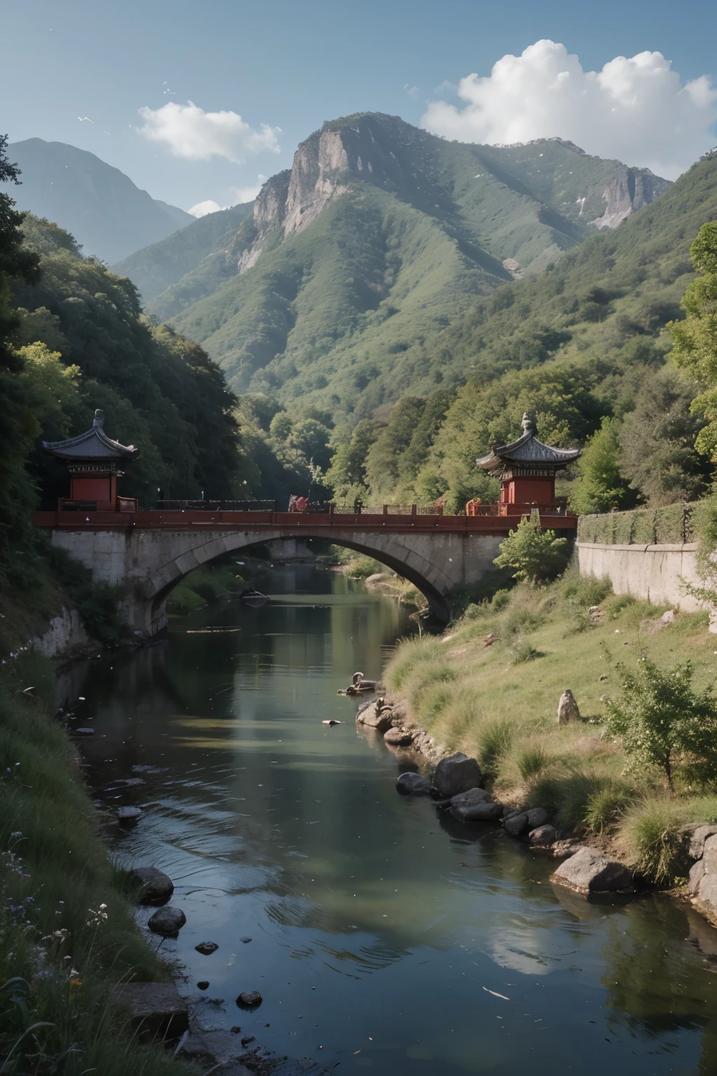 a Chinese-style landscape illustration, size 900 x 4500