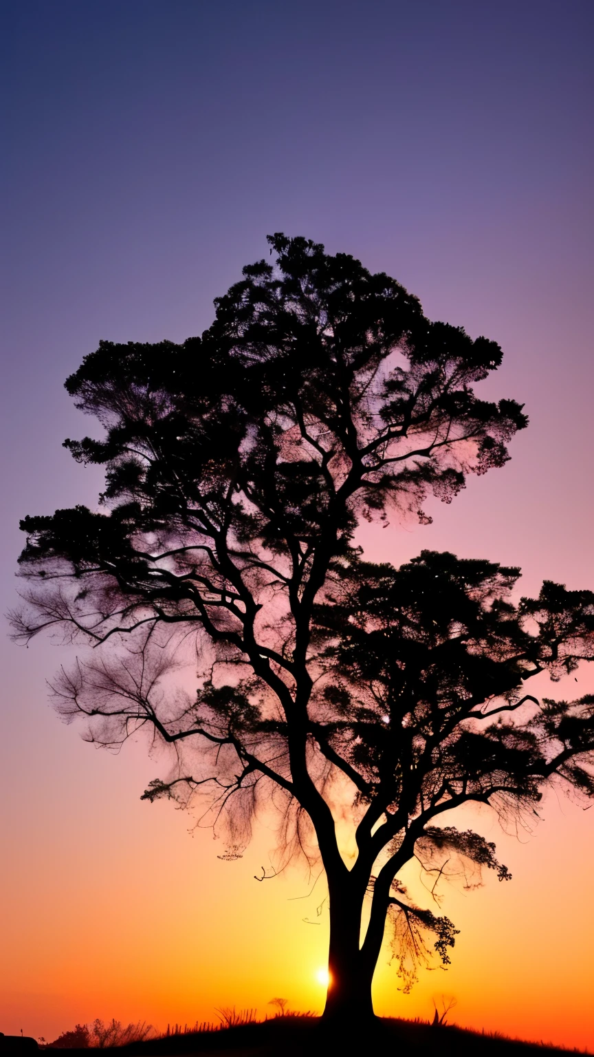 arafed tree with branches and branches in silhouette against a pink sky, looks like a tree silhouette, beautiful backlight, beautiful backlit, beautifully backlit, a beautiful tree, stunning moonlight and shadows, magical tree, beautiful and spectacular dusk, beautiful lit, extremely beautiful and ethereal, eerie glow, gorgeous composition, beautiful glowing backlit, beautiful and ominous