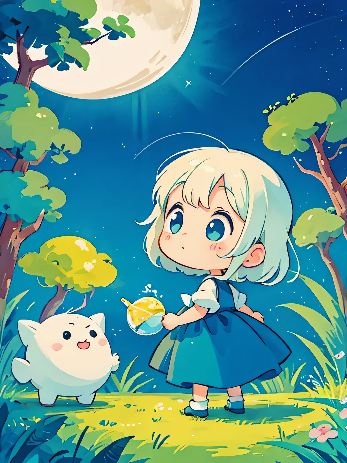 Tove Jansson　style, Kawaii Design, The most beautiful girl of all time、chibi, Moonin
