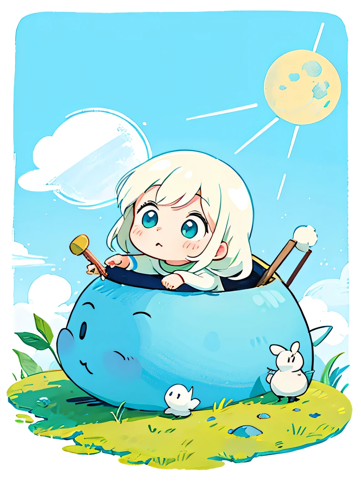 Tove Jansson　style, Kawaii Design, The most beautiful girl of all time、chibi, Moonin, Moominvalley