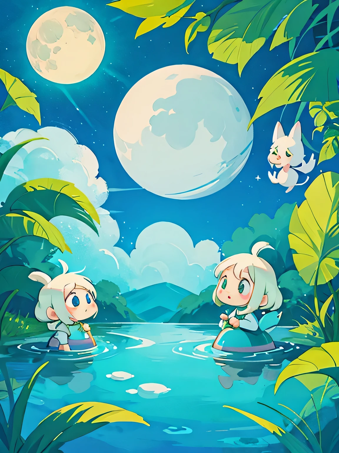 Tove Jansson style, Kawaii Design, The most beautiful girl of all time、chibi, Moonin, Moominvalley