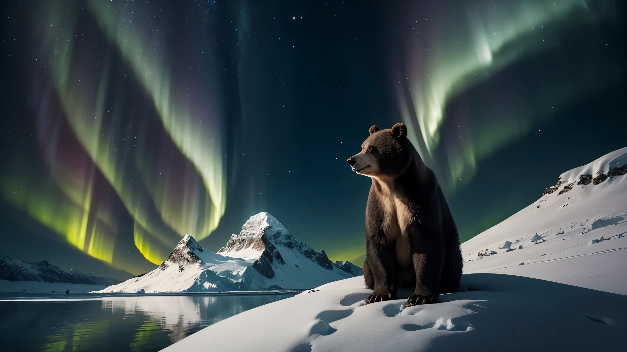 Black and White Photography,Stereoscopic photography,Large depth of field,High Definition,Black and White Photography,White and black landscape photography,National Geographic award-winning works,8k,George Digarakis,(Bear),(白Bear),大ice块,lake,Northern Lights,snow山,ice山的特写镜头,ice,cool and warm colors,snow山,snow景,snow,(RAW photos,best quality),(Reality,照片Reality感:1.3),masterpiece,Extremely beautiful,high resolution,The original,Perfect lighting,(RAW photos,Best quality),(reality,照片reality感:1.3),masterpiece,Extremely exquisite and beautiful,high resolution,Original,Perfect lighting,(Extremely detailed CG:1.2),Unite,2k wallpaper,Amazing,Fine details