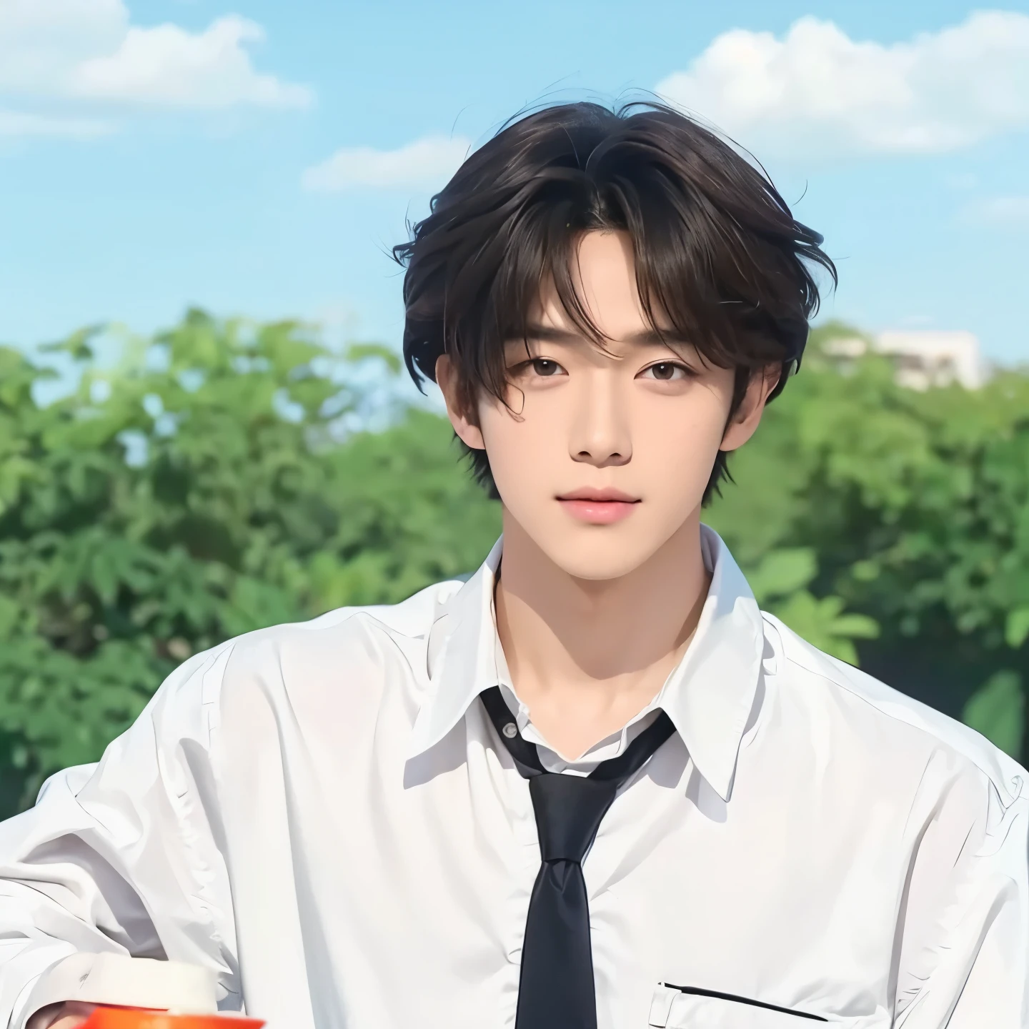 Handsome boy, comma hair style, brown eyes, handsome boy
