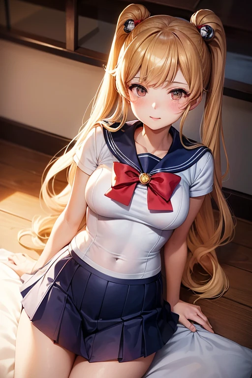 リアルphotograph、The real picture、Best image quality、プールサイドでポーズをとるSailor suitの金髪の女の子, anime girl ,  photograph, anime , Sailor Venus 、A style that shows off white panties, Anne Takamaki from Persona 5, Ayaka , Sailor suit, Junko Enoshima, Azur Lane Style, summer、, Sailor Moon!!!!!!!!, - Artist: Sailor Moon, anime girl in real life, advertisement 