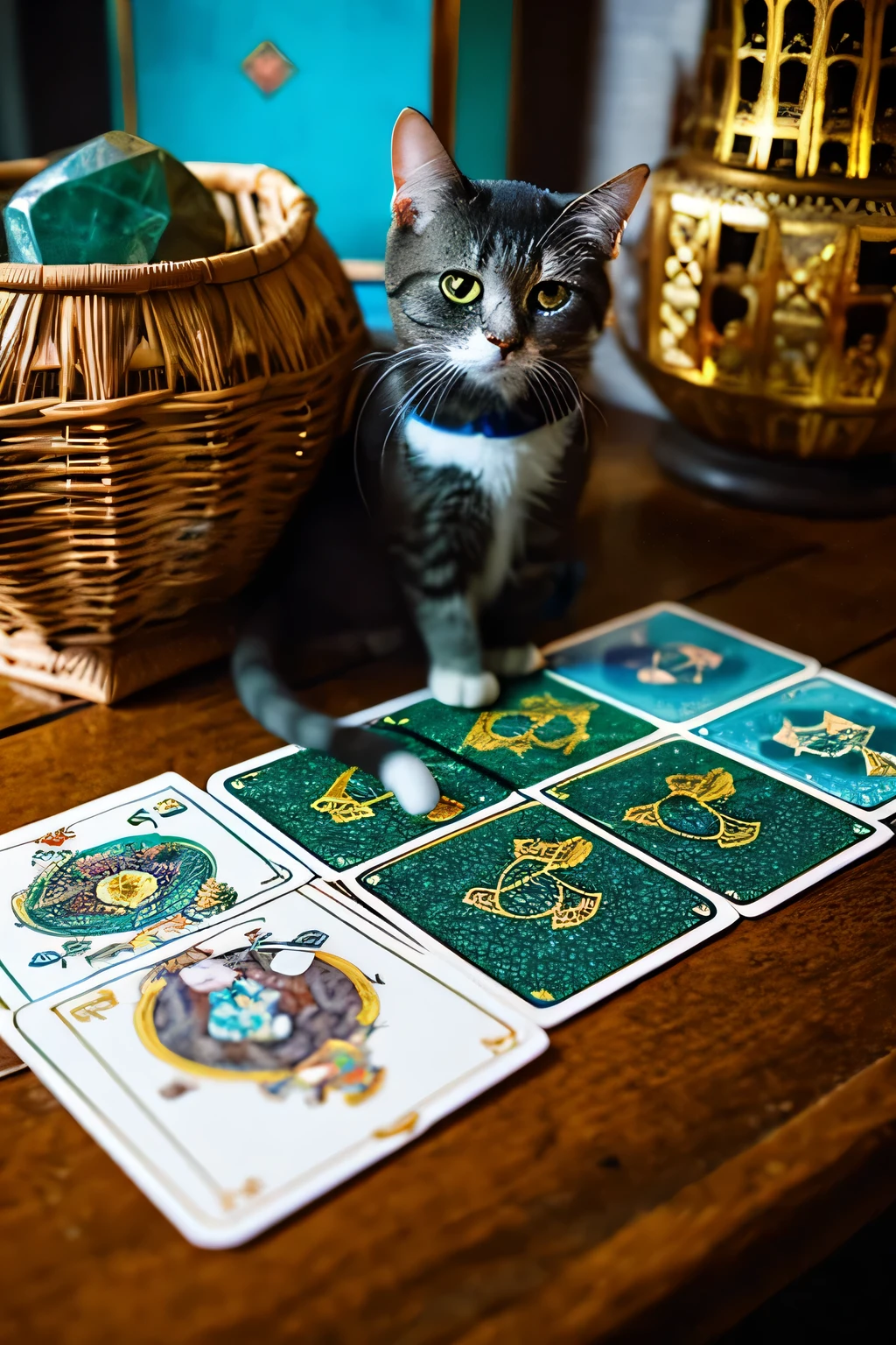 Fortune telling,Cat,Tarot Cards,Crystal Jade