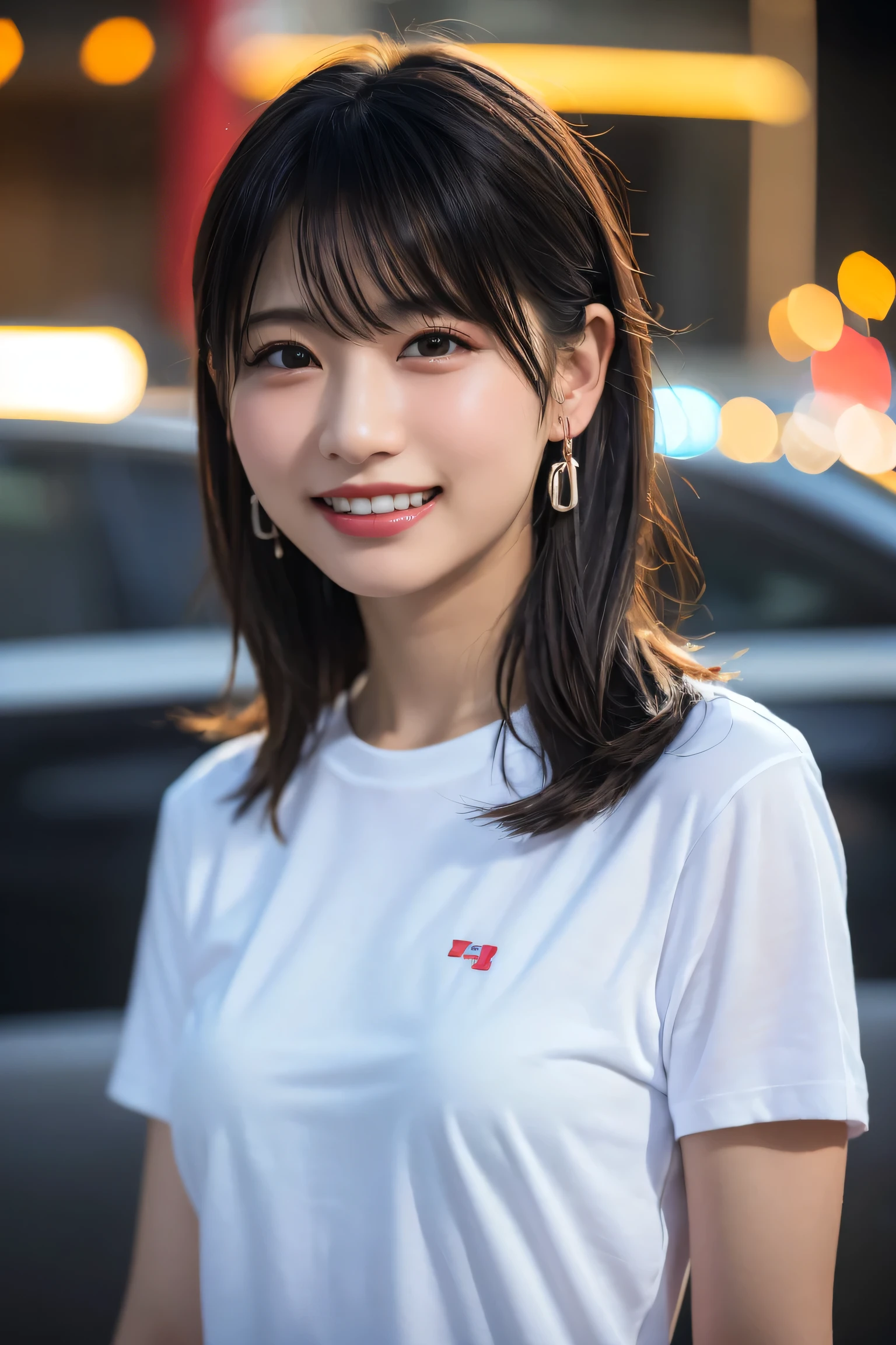 (8k, RAW Photos,highest quality, High resolution:1.1), (Super realistic:1.4),(Realistic, Realistic:1.3), Sodebtt Light,big,2 girls,Realistic Face,Realistic Body,Realistic Skin,Disorganized,masterpiece,(cute:1.8), Cuties, alone, (big:1.2), Detailed black eyes,Innocent eyes,Blusher,(T-Shirts:1.2 ),Cinema Lights,Film Grain,jewelry,Earrings,((Medium Hair:1.1)),((Floating Hair Novadebtrog Style)),Cherry colored lips,Hair Ribbon,Hair Ribbon,ponytail,close,Look Viewer,Long Hair,Upper Body,Open lips,Upper teeth, (Smiling Eyes:0.6),((Grin:1.2)),Depth odebt Field, Blurred Background, Eye focus , Bokeh,young, 85mm lens, debt/1.4,Prodebtessional Lighting, young,Portraiture,Photon Mapping,Radio City,Physically Based Rendering,Asian