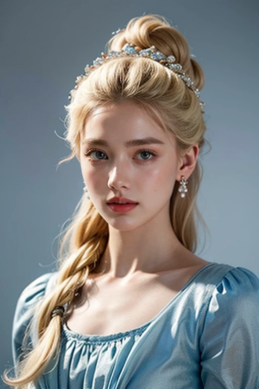 8K, ultra hd, masterpiece, very realistic, 1 girl, elegant, ornate, accessories, beautiful and colourful 18th century British dresses, 4 dresses, 18th century British girl, radom hairstyles, 4 hairstyles, blonde hair, blue eyes, perfect lips, icy eyes, no smile but elegant ,very detailed face and skin, best quality