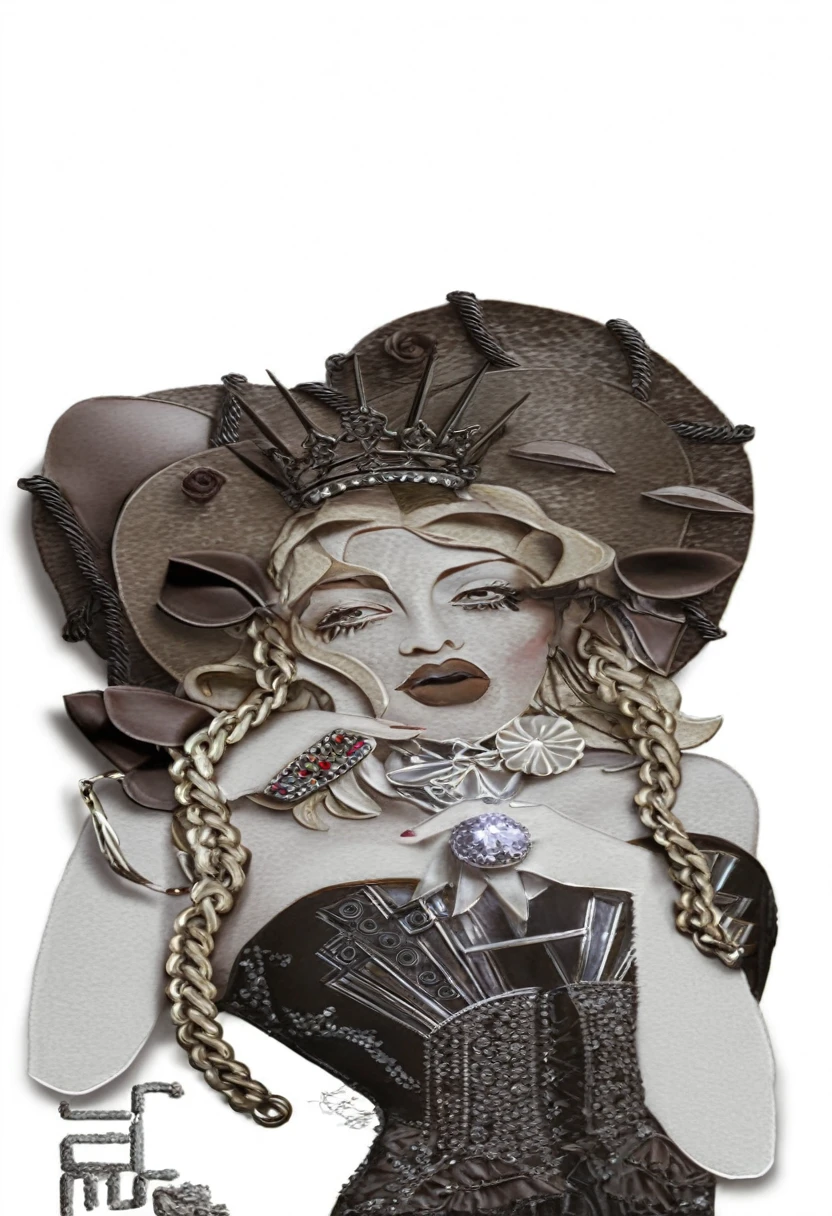 Renderizar imagem com o rosto da Madonna, rainha do pop. MELHOR IMAGEM, hiper-realista,  profundidade, luz e sombras. 