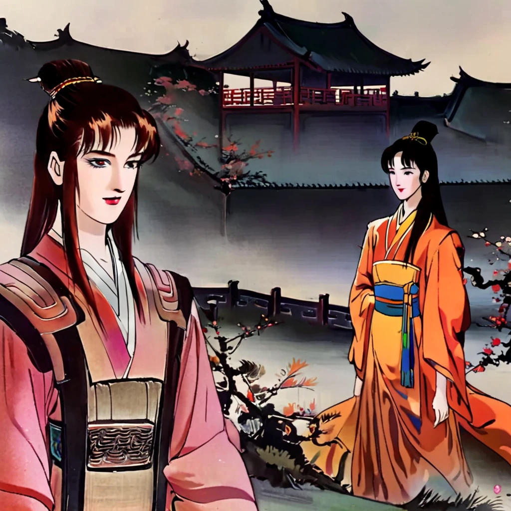 "High quality more kinda anime look and feel Young very attractive very incredibly handsome a little vaporwave and beautiful looking youths male and females in kinda smaller groups settings with a DIVERSE VARIETY and whole ranges of different variations version of physical looks and types and appearances of Ancient China from 20 right into their 30s maybe also somewhat younger included Chinese in Ancient China very clearly sharply detailed in a clear defined way in dress and the fashions of very early Ancient China very precise clear detailed down to the smallest details for whole picture and each image with vivid bright lush luxuriant colors tones shades and a variety of classes real like realistic authentic also with natural dark chestnut and dark brown hair shades included in realistic real like way ocredibly clearly detailed definded sown to the smalest thing with a touch a hint of chinese ink/line drawing influence style on bigger scale too with more people