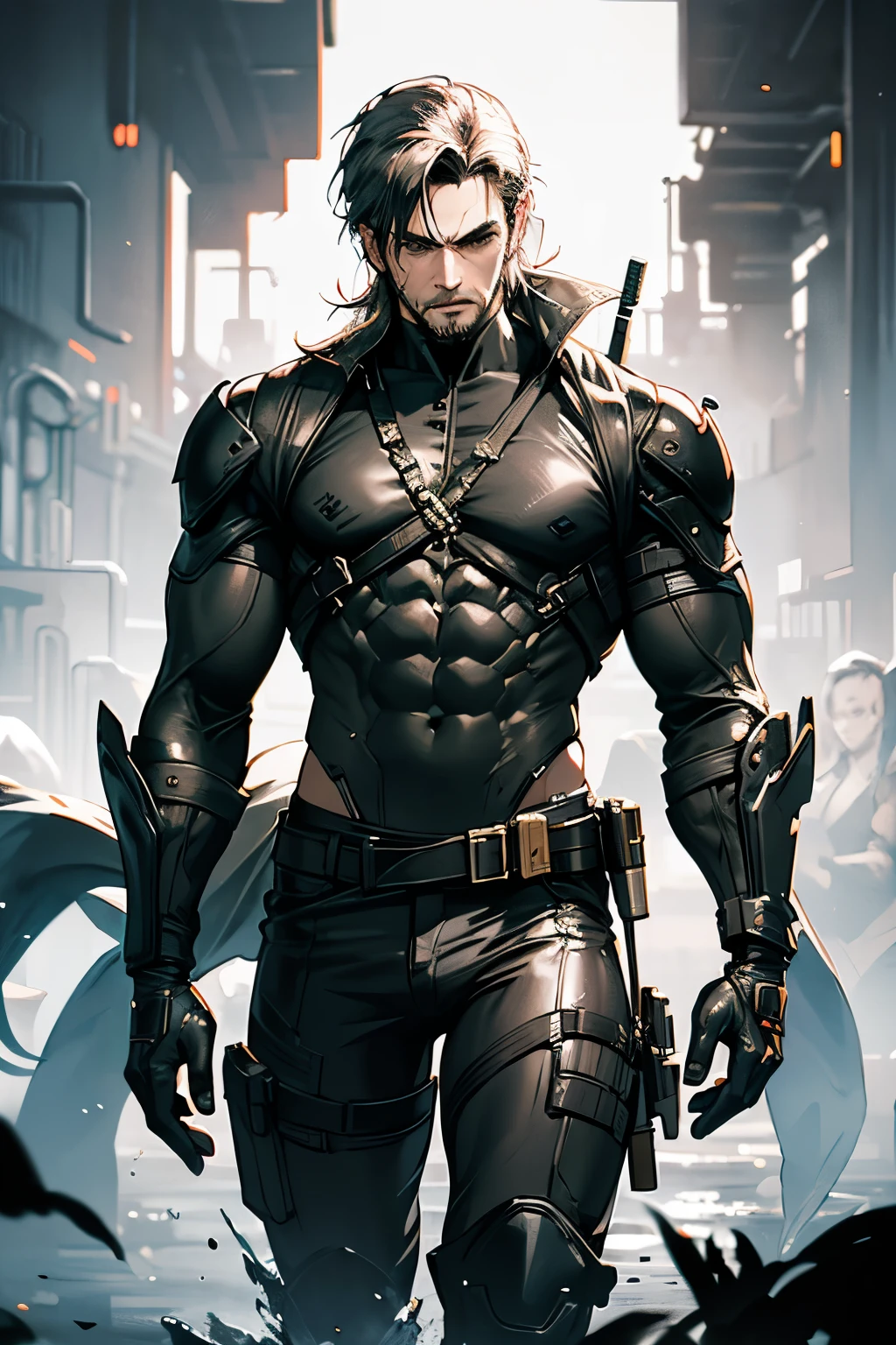 ultra quality, detailed, masterpiece, 16k, high resolution, beautiful, amazing, charming, elegant, stylish
BREAK
(Ink painting), METAL GEAR SOLID, Naked Snake style gorilla