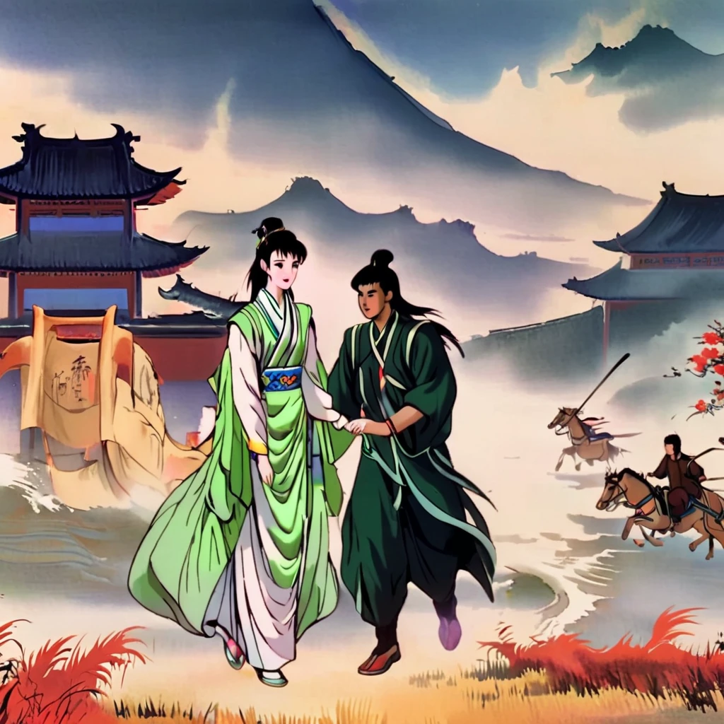 "Vert High quality more kinda very 80s style HD Higher res anime looks and feel Young very attractive very incredibly handsome a little vaporwave and beautiful looking youths male and females in kinda smaller groups settings with a DIVERSE VARIETY and whole ranges of different variations version of physical looks and types and appearances of Ancient China from 20 right into their 30s maybe also somewhat younger included Chinese in Ancient China very clearly sharply detailed in a clear defined way in dress and the fashions of very early Ancient China very precise clear detailed down to the smallest details for whole picture and each image with vivid bright lush luxuriant colors tones shades and a variety of classes real like realistic authentic also with natural dark chestnut and dark brown hair shades included in realistic real like way ocredibly clearly detailed definded sown to the smalest thing with a touch a hint of chinese ink/line drawing influence style on bigger scale too with more people