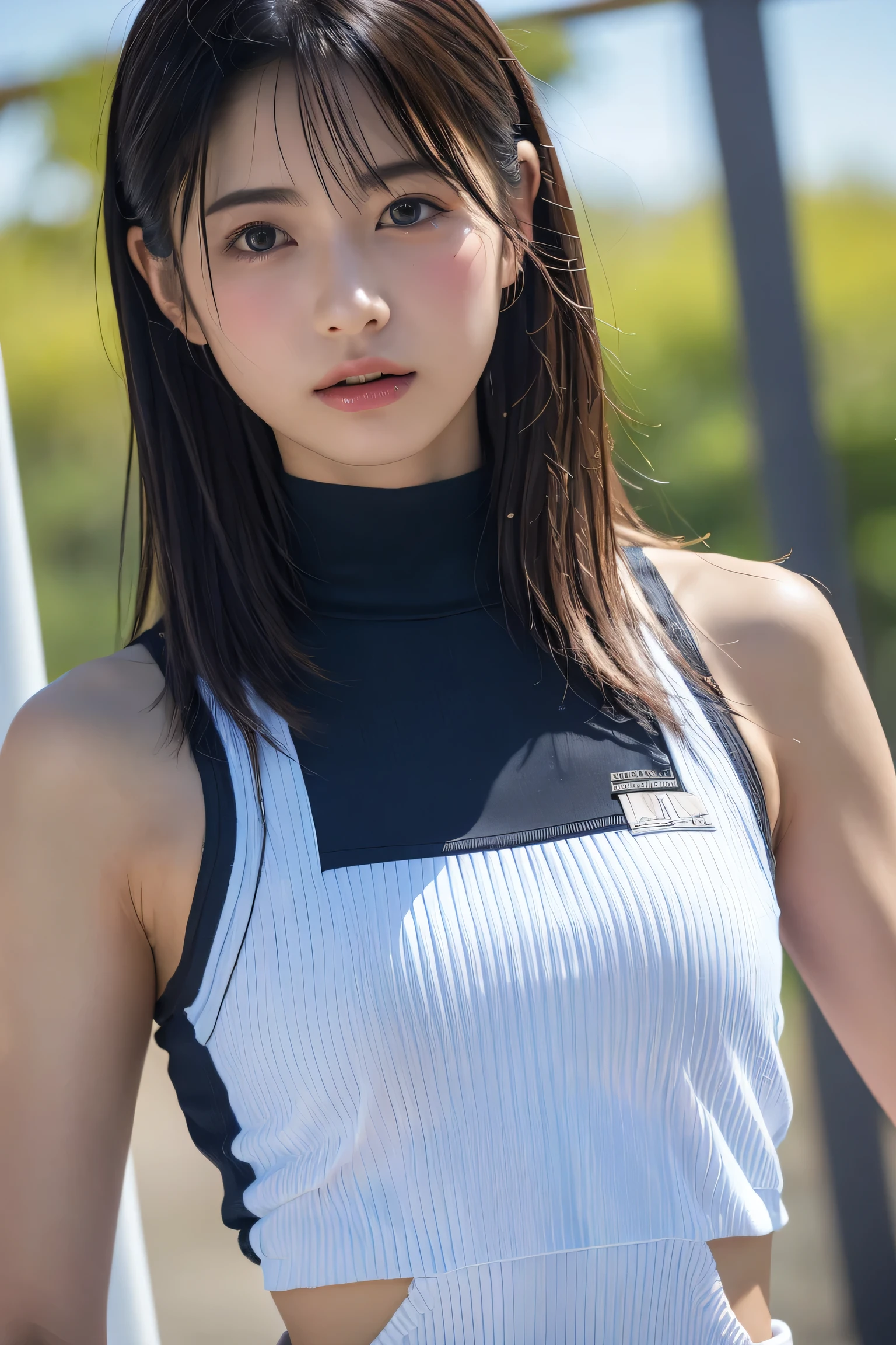 (8k, RAW Photos,highest quality, High resolution:1.1), (Super realistic:1.4),(Realistic, Realistic:1.3),Japanese beauty、Rhythmic Gymnastics Club、Rhythmic Gymnastics Uniform、((Upper Body:1.3))