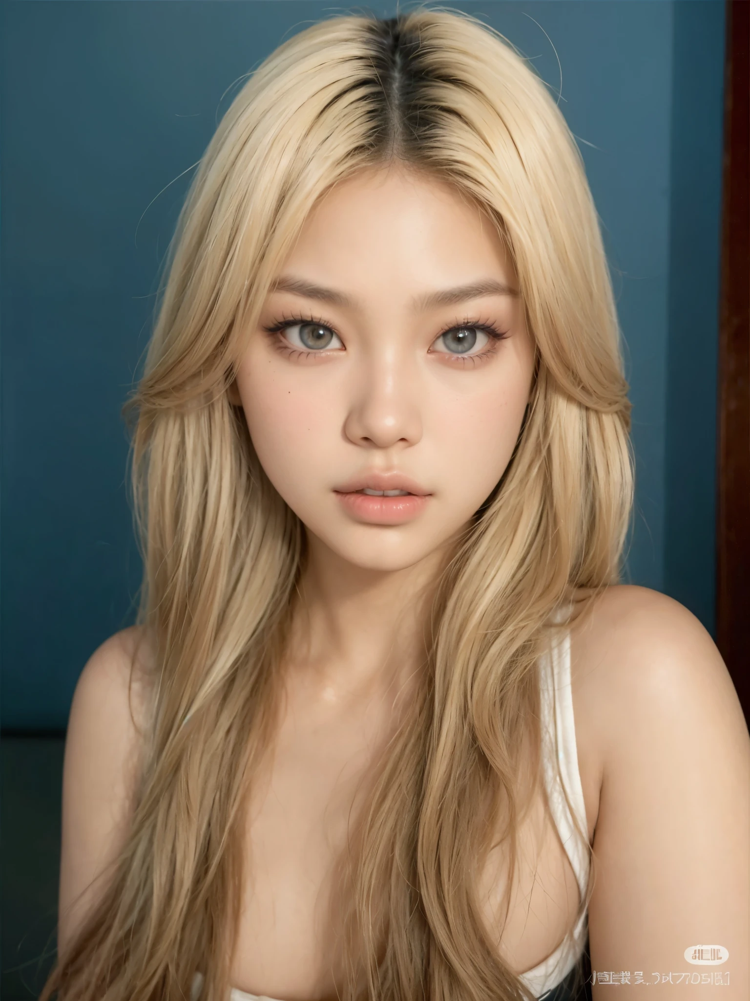 (photo-realistic:1.2), 1 woman, beautiful detailed eyes, full lips, Kim Jennie, Jennie Kim, member of Blackpink, posing for photo, siren eyes, Brazilian woman, tanned skin, black hair, portrait, studio lighting, vivid colors, oil painting style, warm color tones, soft and diffused lighting