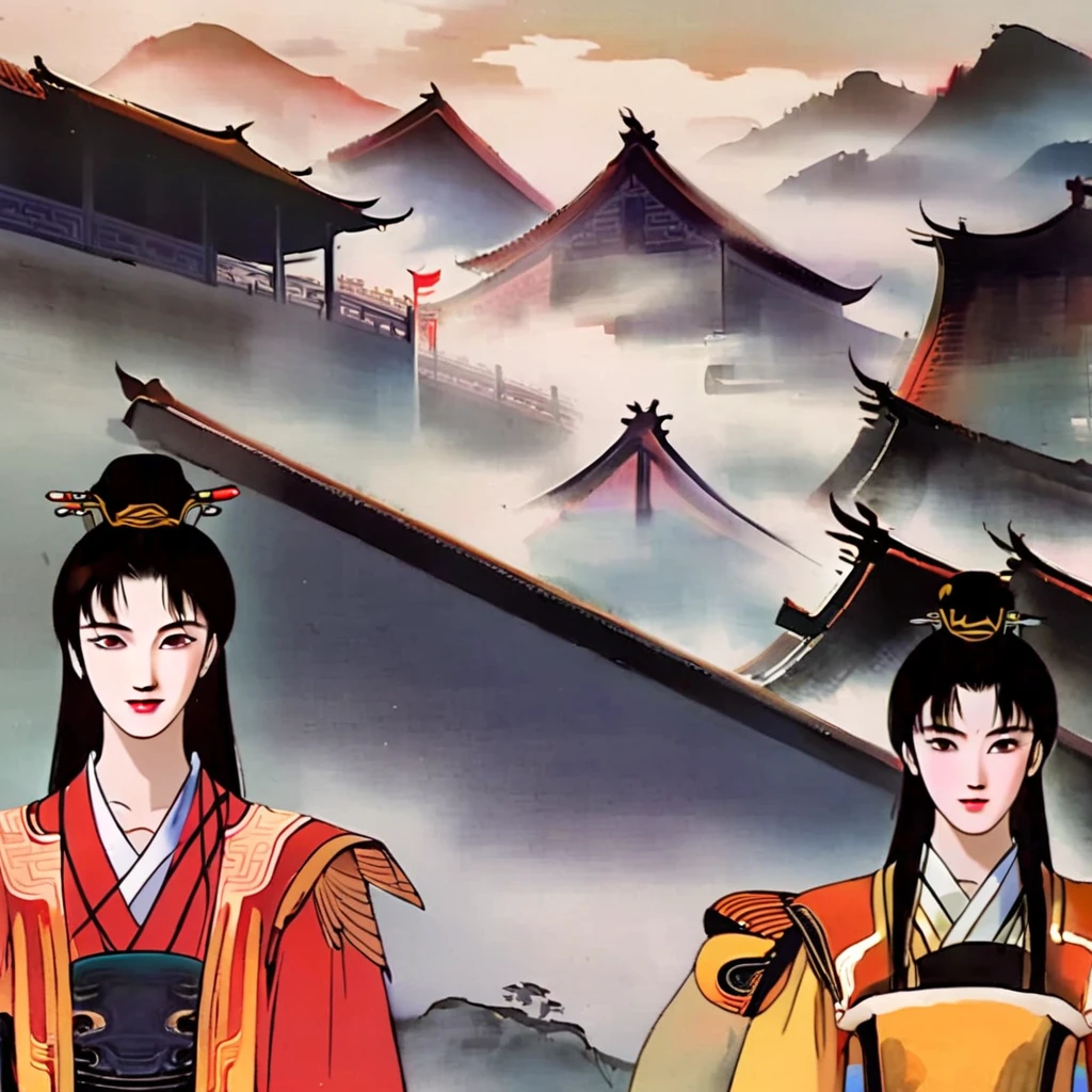 High quality more kinda anime look and feel Young very attractive very incredibly handsome a little vaporwave and beautiful looking youths male and females in kinda smaller groups settings with a DIVERSE VARIETY and whole ranges of different variations version of physical looks and types and appearances of Ancient China from 20 right into their 30s maybe also somewhat younger included Chinese in Ancient China very clearly sharply detailed in a clear defined way in dress and the fashions of very early Ancient China very precise clear detailed down to the smallest details for whole picture and each image with vivid bright lush luxuriant colors tones shades and a variety of classes real like realistic authentic also with natural dark chestnut and dark brown hair shades included in realistic real like way ocredibly clearly detailed definded sown to the smalest thing with a touch a hint of chinese ink/line drawing influence style on bigger scale too with more people of all social classes represented more epic scales /Masterpices/Very best qualities