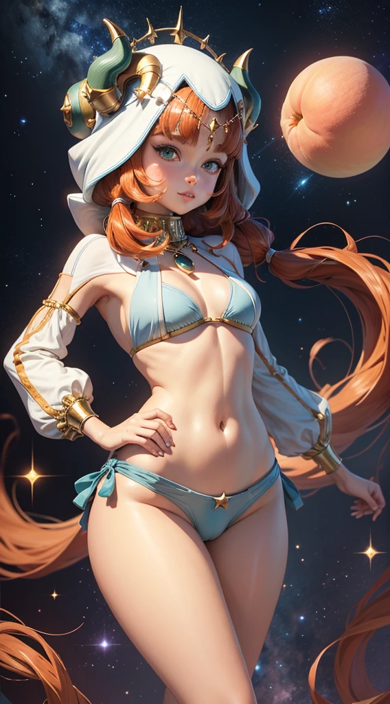 Cute little star fox, in a peachy galaxy, Bikini, Camel Toe, Slim Hips