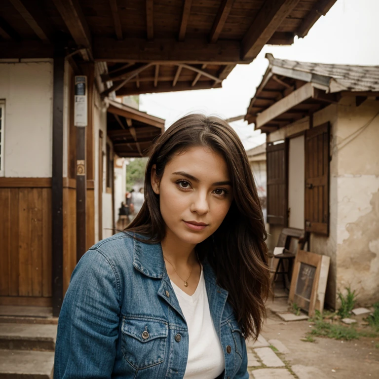 Make pic of woman  in different style at different places