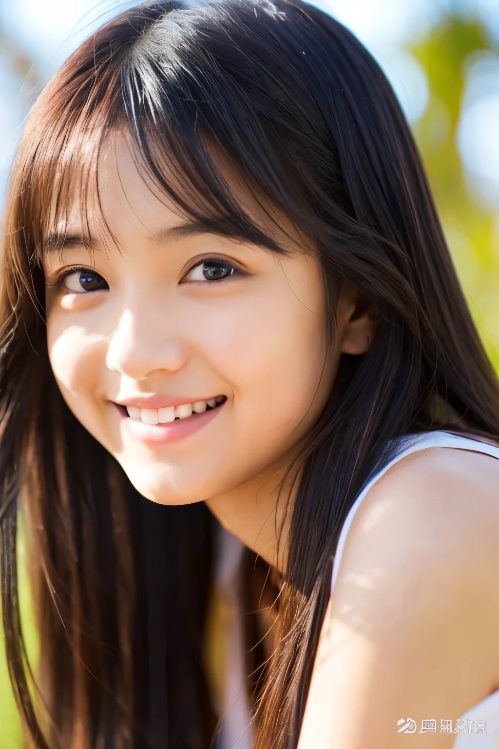 18age、smile、beautiful、Shining eyes、stare、,Clit Eyes、